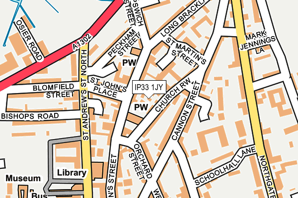 IP33 1JY map - OS OpenMap – Local (Ordnance Survey)