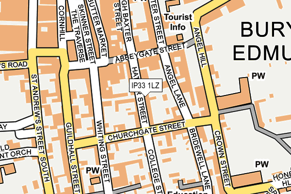 IP33 1LZ map - OS OpenMap – Local (Ordnance Survey)
