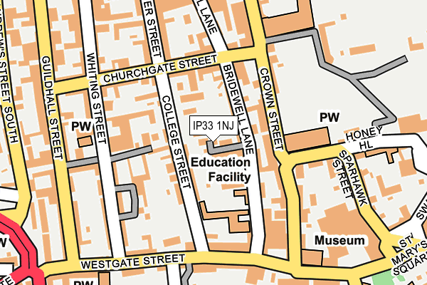IP33 1NJ map - OS OpenMap – Local (Ordnance Survey)