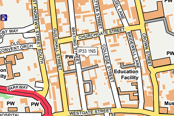 IP33 1NS map - OS OpenMap – Local (Ordnance Survey)