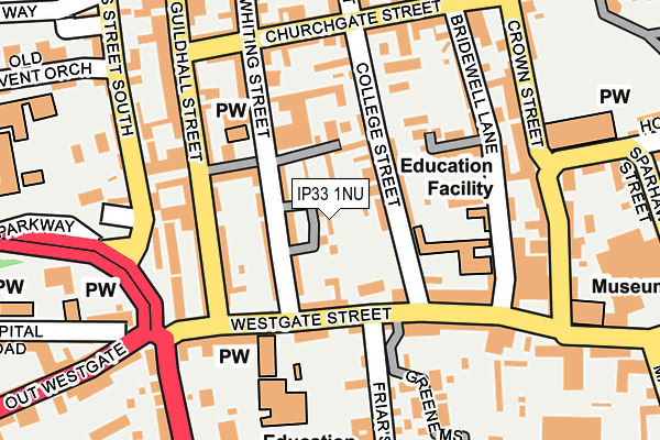 IP33 1NU map - OS OpenMap – Local (Ordnance Survey)