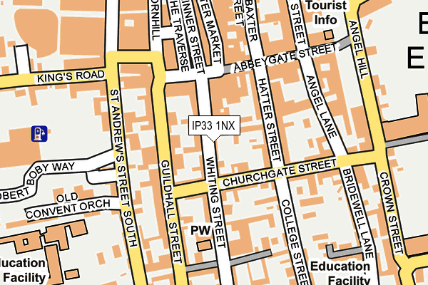 IP33 1NX map - OS OpenMap – Local (Ordnance Survey)