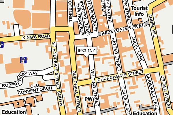 IP33 1NZ map - OS OpenMap – Local (Ordnance Survey)