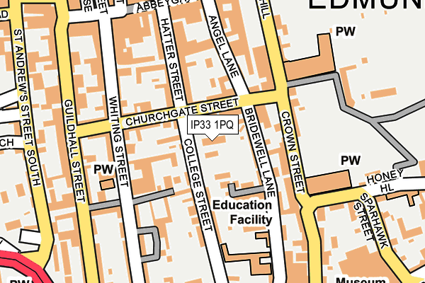 IP33 1PQ map - OS OpenMap – Local (Ordnance Survey)
