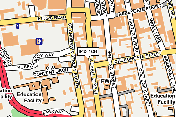 IP33 1QB map - OS OpenMap – Local (Ordnance Survey)