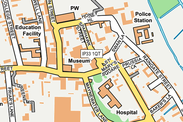 IP33 1QT map - OS OpenMap – Local (Ordnance Survey)