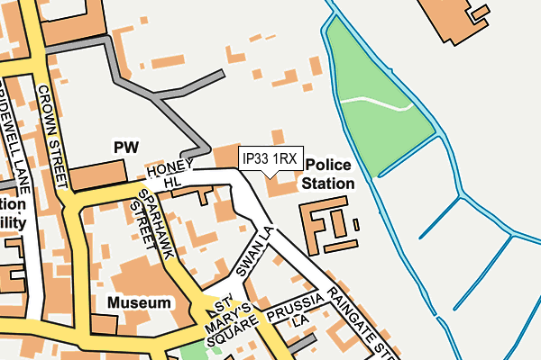IP33 1RX map - OS OpenMap – Local (Ordnance Survey)