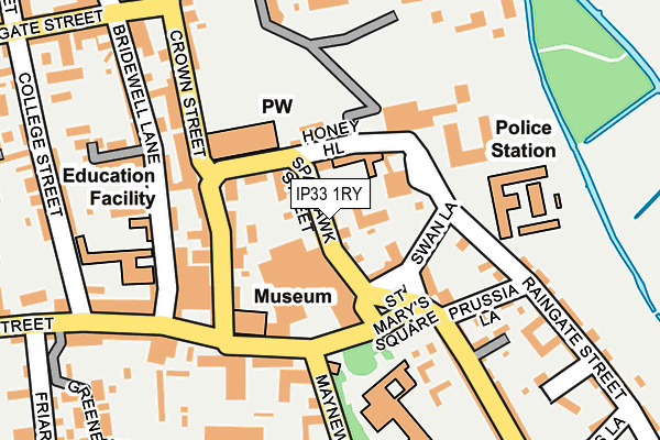 IP33 1RY map - OS OpenMap – Local (Ordnance Survey)