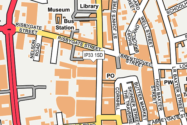 IP33 1SD map - OS OpenMap – Local (Ordnance Survey)
