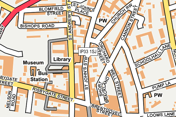 IP33 1SJ map - OS OpenMap – Local (Ordnance Survey)