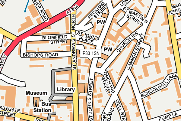 IP33 1SN map - OS OpenMap – Local (Ordnance Survey)