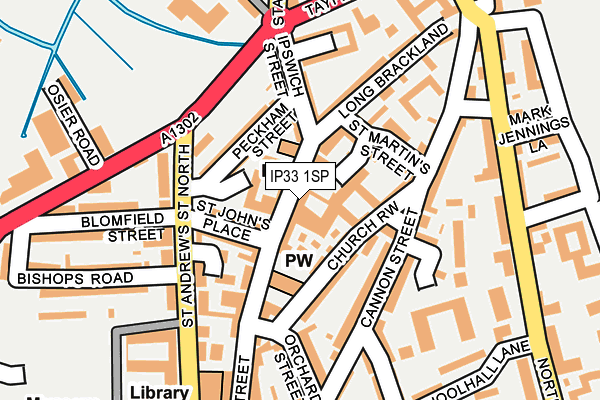 IP33 1SP map - OS OpenMap – Local (Ordnance Survey)