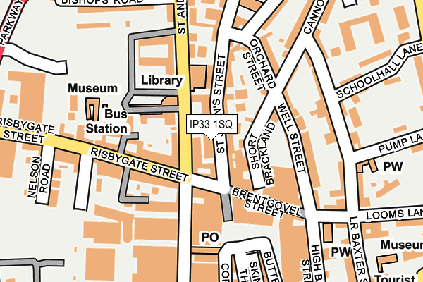 IP33 1SQ map - OS OpenMap – Local (Ordnance Survey)