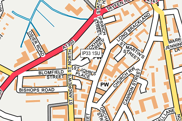 IP33 1SU map - OS OpenMap – Local (Ordnance Survey)