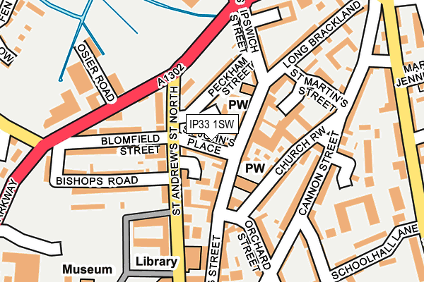 IP33 1SW map - OS OpenMap – Local (Ordnance Survey)