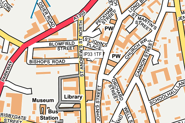 IP33 1TF map - OS OpenMap – Local (Ordnance Survey)
