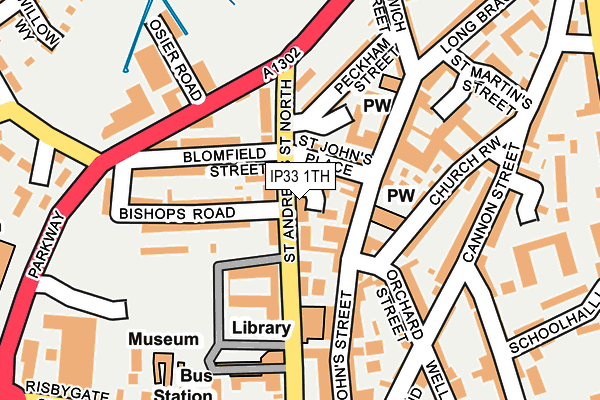 IP33 1TH map - OS OpenMap – Local (Ordnance Survey)