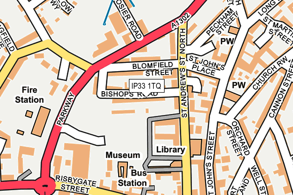 IP33 1TQ map - OS OpenMap – Local (Ordnance Survey)