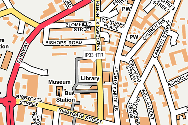 IP33 1TR map - OS OpenMap – Local (Ordnance Survey)