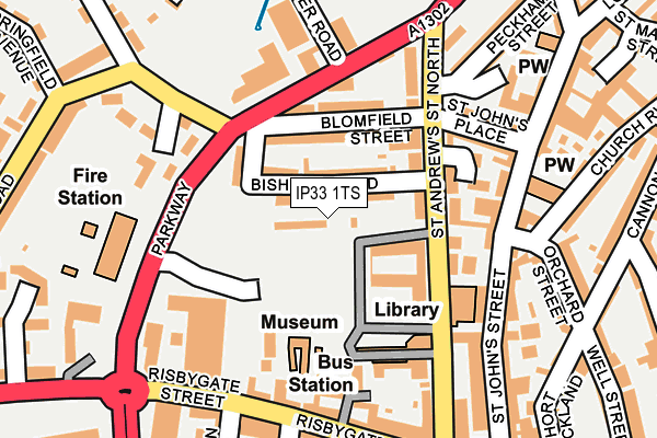 IP33 1TS map - OS OpenMap – Local (Ordnance Survey)
