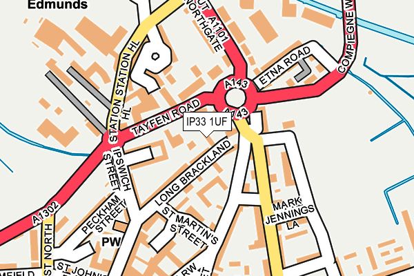 IP33 1UF map - OS OpenMap – Local (Ordnance Survey)