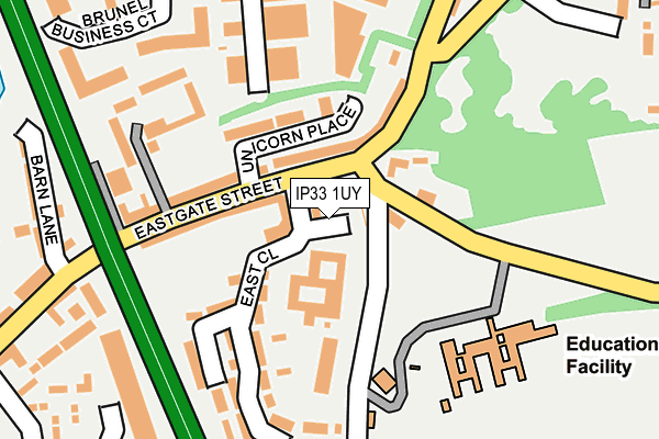 IP33 1UY map - OS OpenMap – Local (Ordnance Survey)