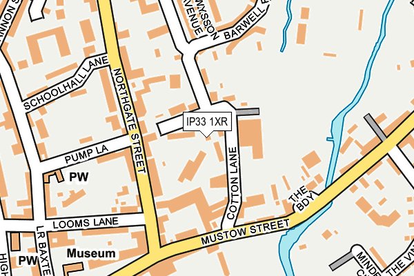 IP33 1XR map - OS OpenMap – Local (Ordnance Survey)