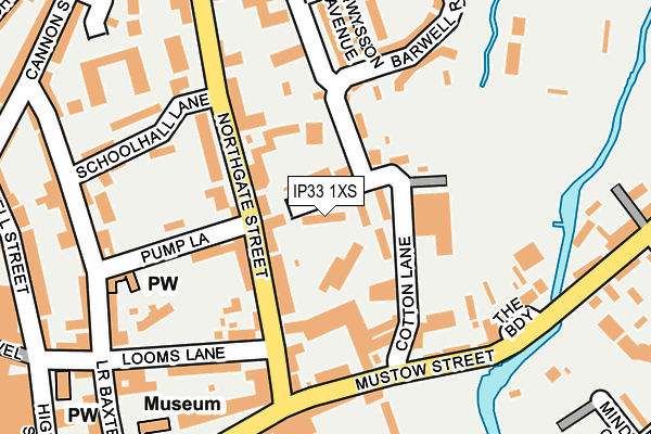 IP33 1XS map - OS OpenMap – Local (Ordnance Survey)
