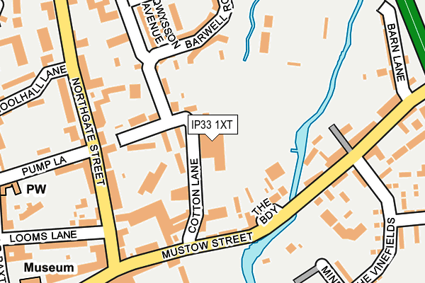 IP33 1XT map - OS OpenMap – Local (Ordnance Survey)