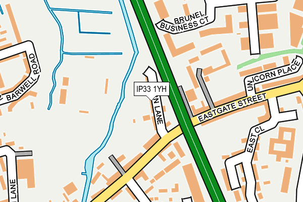 IP33 1YH map - OS OpenMap – Local (Ordnance Survey)