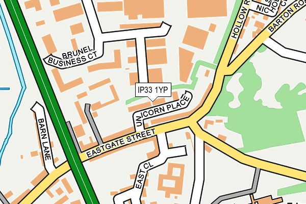 IP33 1YP map - OS OpenMap – Local (Ordnance Survey)