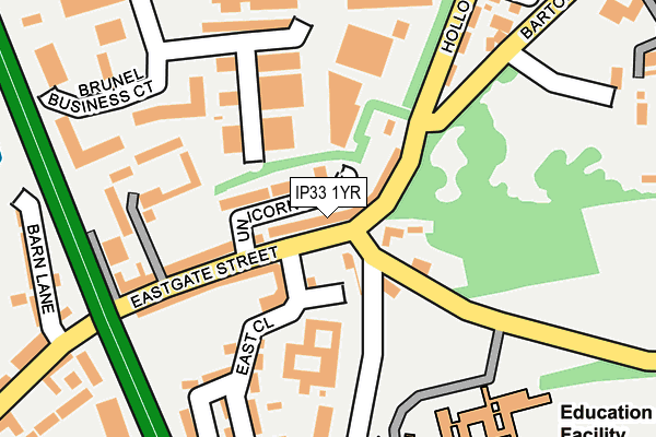 IP33 1YR map - OS OpenMap – Local (Ordnance Survey)