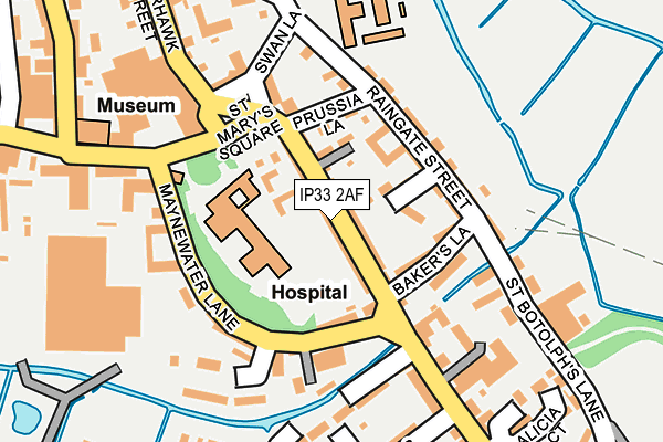 IP33 2AF map - OS OpenMap – Local (Ordnance Survey)