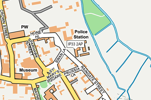 IP33 2AP map - OS OpenMap – Local (Ordnance Survey)