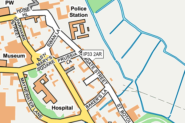 IP33 2AR map - OS OpenMap – Local (Ordnance Survey)