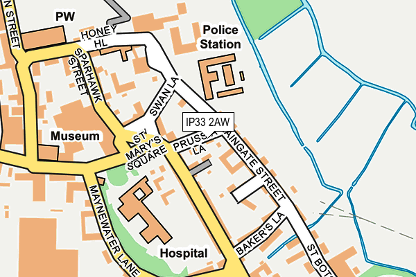 IP33 2AW map - OS OpenMap – Local (Ordnance Survey)