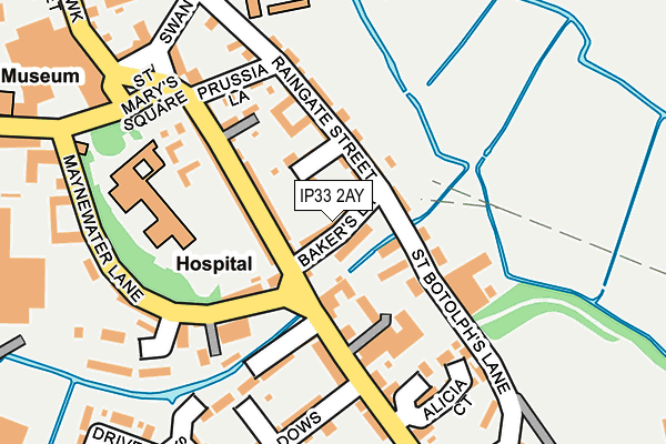 IP33 2AY map - OS OpenMap – Local (Ordnance Survey)