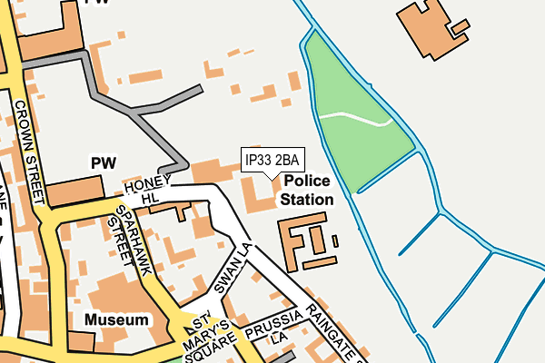 IP33 2BA map - OS OpenMap – Local (Ordnance Survey)