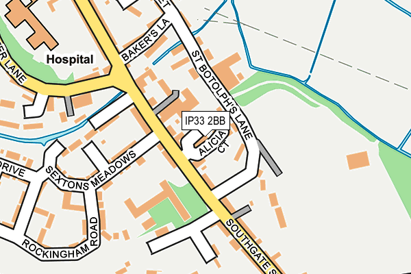 IP33 2BB map - OS OpenMap – Local (Ordnance Survey)