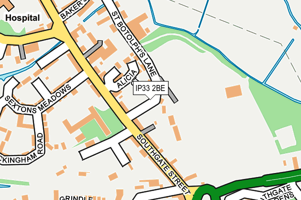 IP33 2BE map - OS OpenMap – Local (Ordnance Survey)