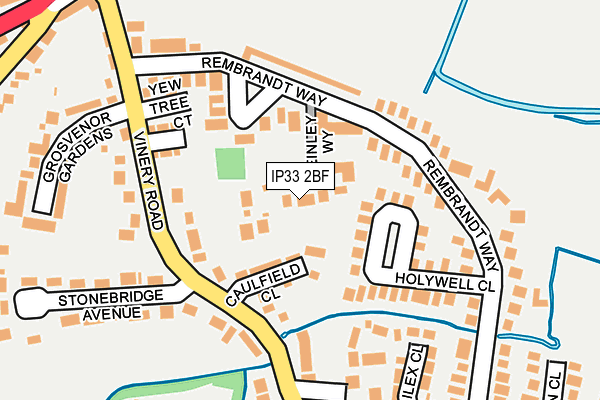 IP33 2BF map - OS OpenMap – Local (Ordnance Survey)
