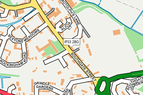 IP33 2BG map - OS OpenMap – Local (Ordnance Survey)
