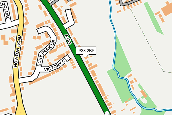 IP33 2BP map - OS OpenMap – Local (Ordnance Survey)