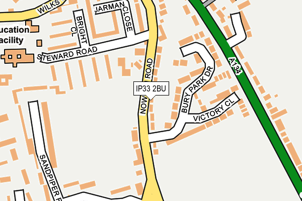 IP33 2BU map - OS OpenMap – Local (Ordnance Survey)