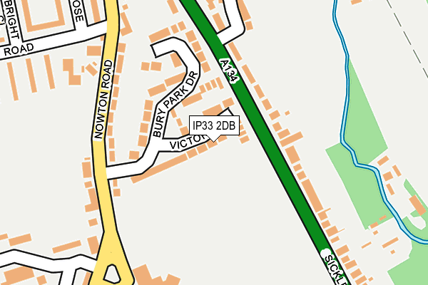 IP33 2DB map - OS OpenMap – Local (Ordnance Survey)