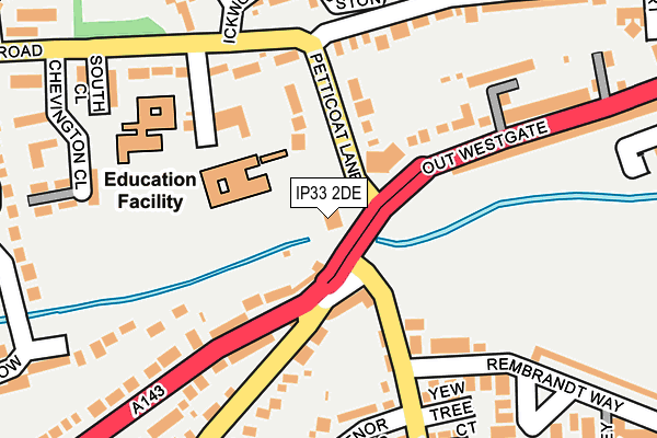 IP33 2DE map - OS OpenMap – Local (Ordnance Survey)