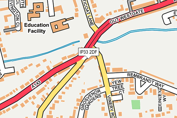 IP33 2DF map - OS OpenMap – Local (Ordnance Survey)