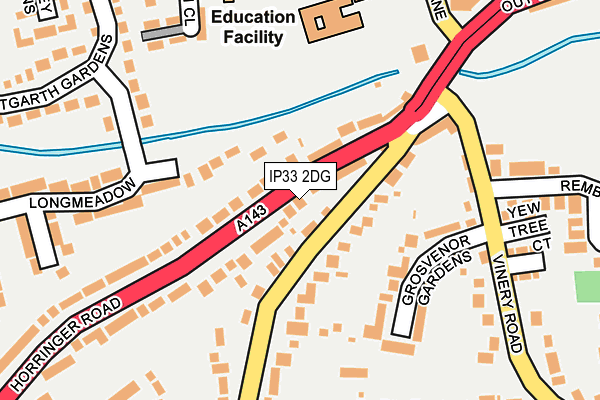 IP33 2DG map - OS OpenMap – Local (Ordnance Survey)