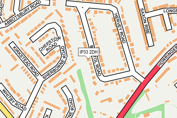 IP33 2DH map - OS OpenMap – Local (Ordnance Survey)