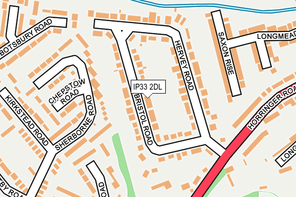 IP33 2DL map - OS OpenMap – Local (Ordnance Survey)